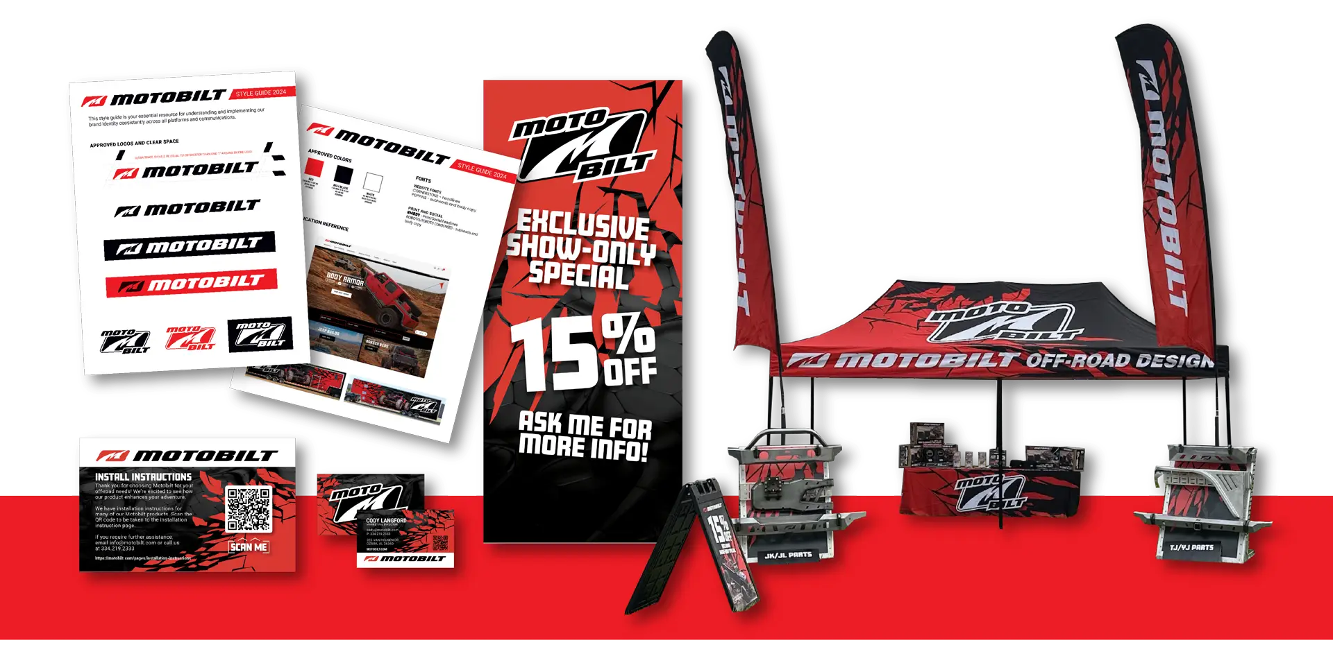 Motobilt Brand Refresh - logo style guide and trade show materials