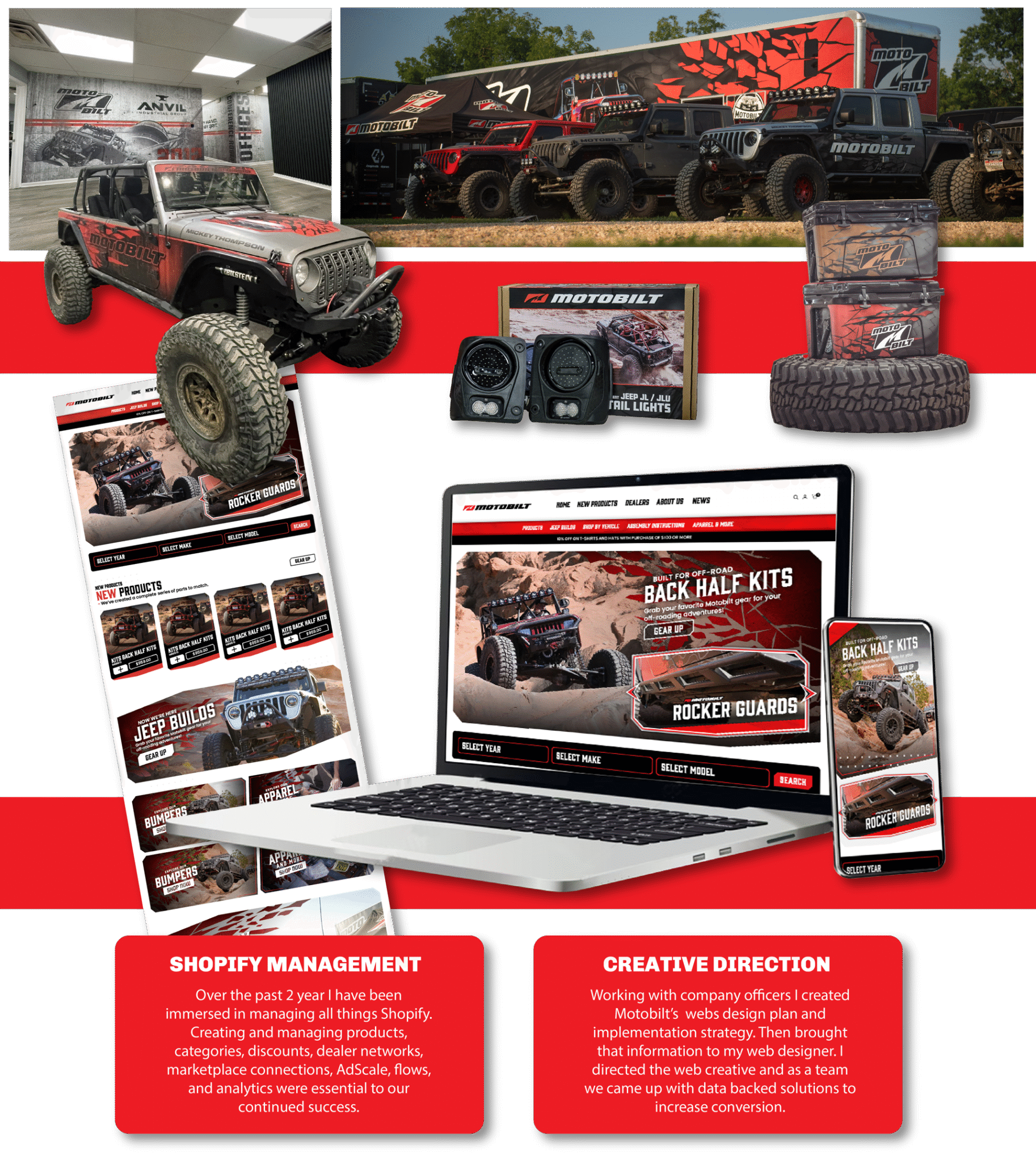Motobilt Brand Refresh - logo style guide and trade show materials