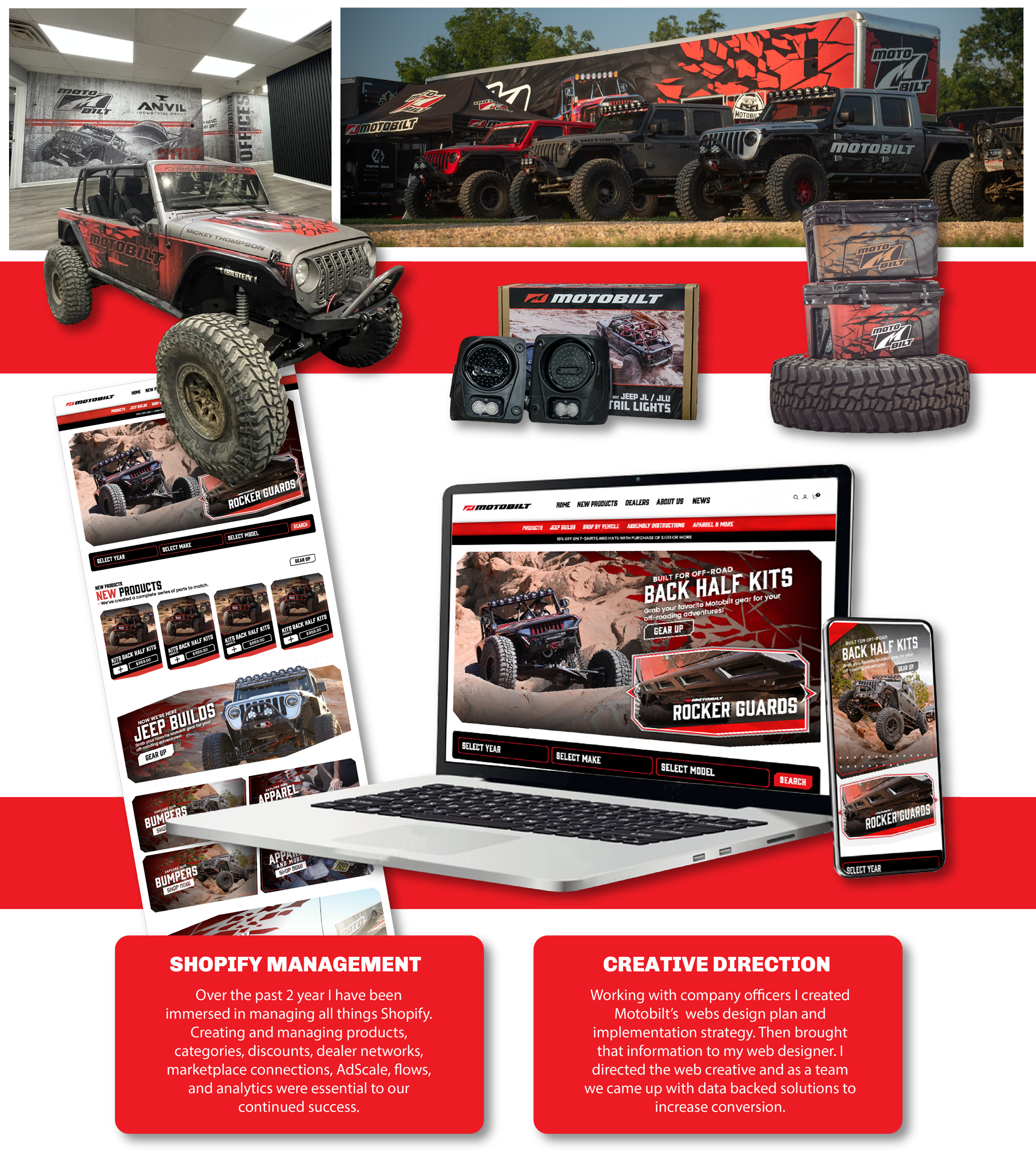 Motobilt Brand Refresh - logo style guide and trade show materials