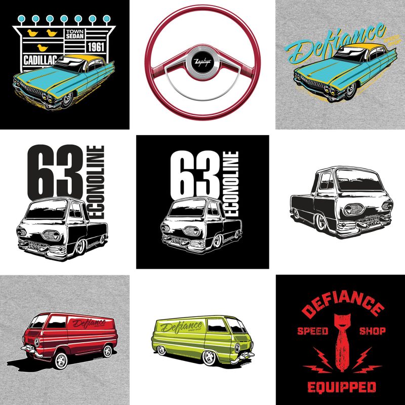 Defiance Speed Shop T-Shirt Artwork and Illustrations
